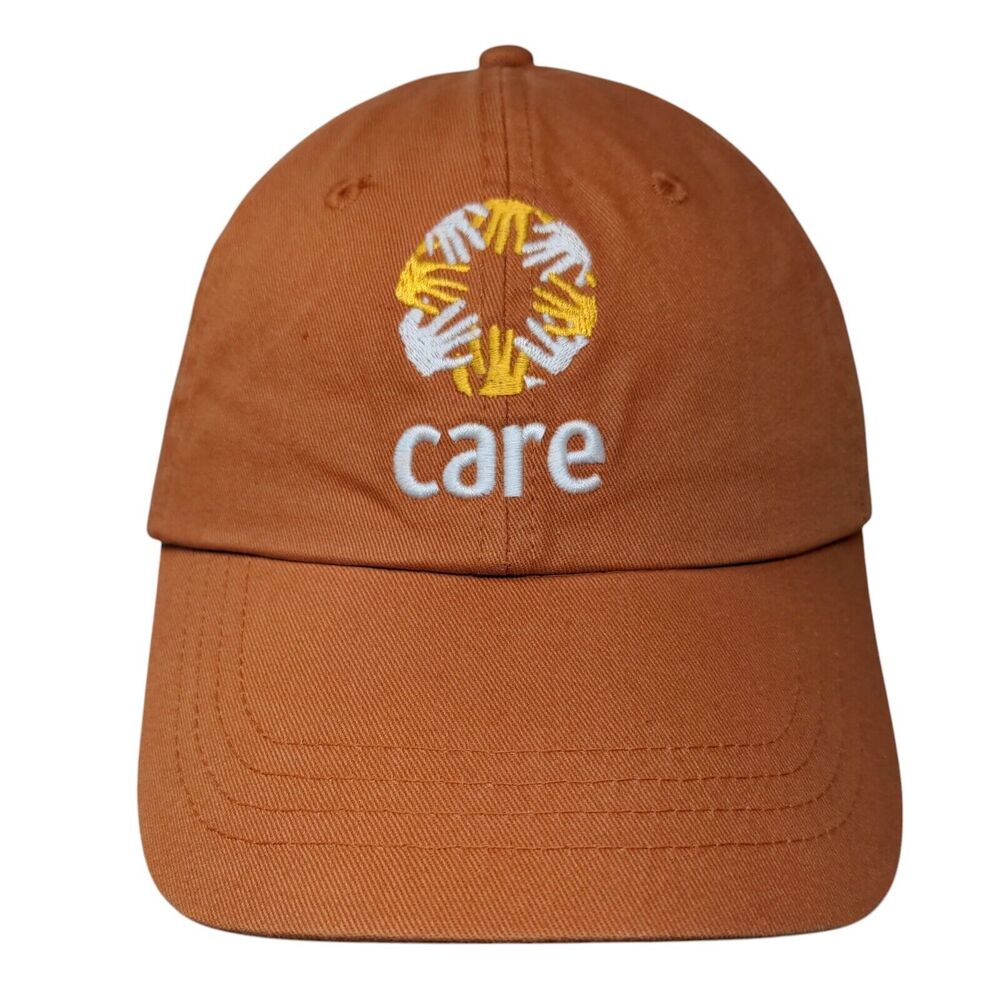 Care Slideback Hat Orange OSFM Adjustable Embroidered 6 Panel KC Caps